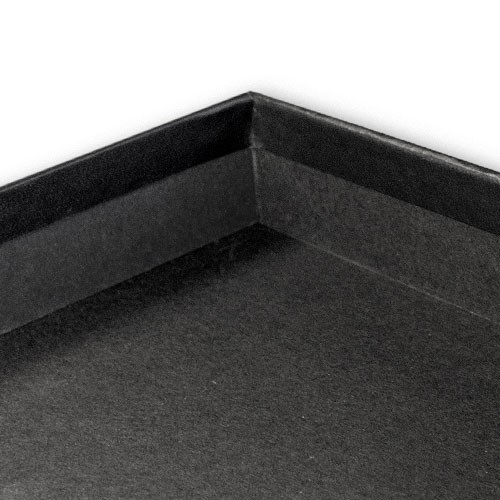 Example of box with black cardboard on the inside covered withe black paper on the outside