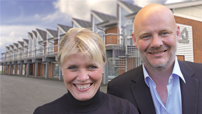 Gitte Clausen Bruun and Morten Jarne Clausen in front of the factory in Hjallerup, Northern Denmark.